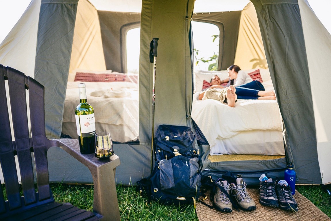 Exterior of a tent at Antigua glamping