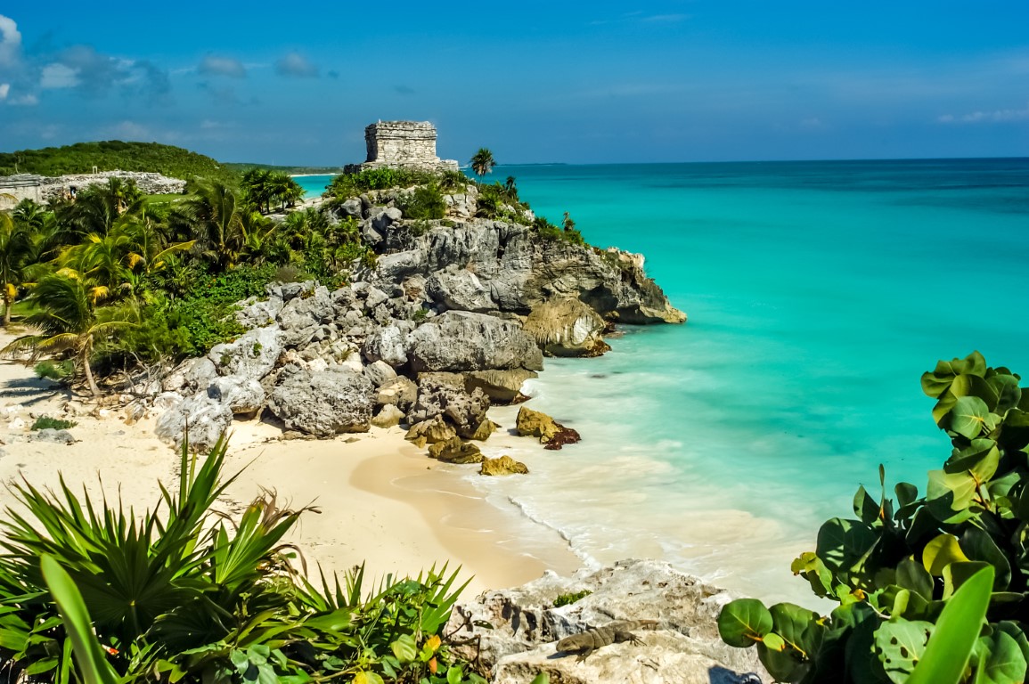 The Mayan ruins of Tulum in Mexico face the Caribbean