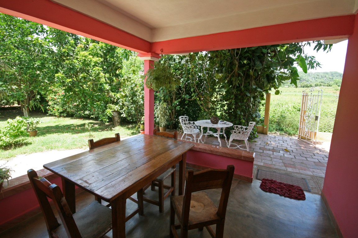 Outside table at a homestay in Vinales, Cuba