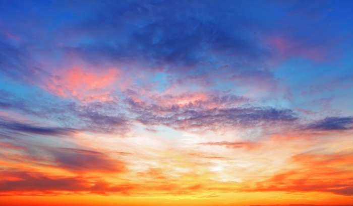 Texture Of Bright Evening Sky During Sunset