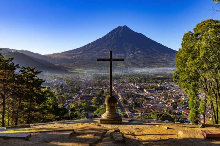 Cerro de la Cruz overlooking Antigua town in Guatemala