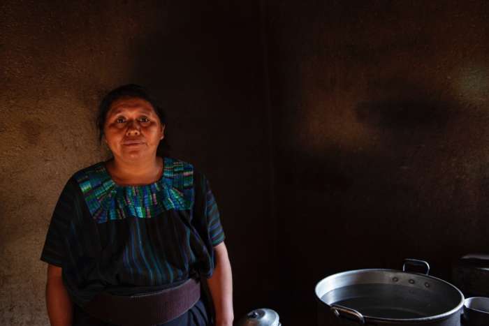 Guatemalan woman in kitchen