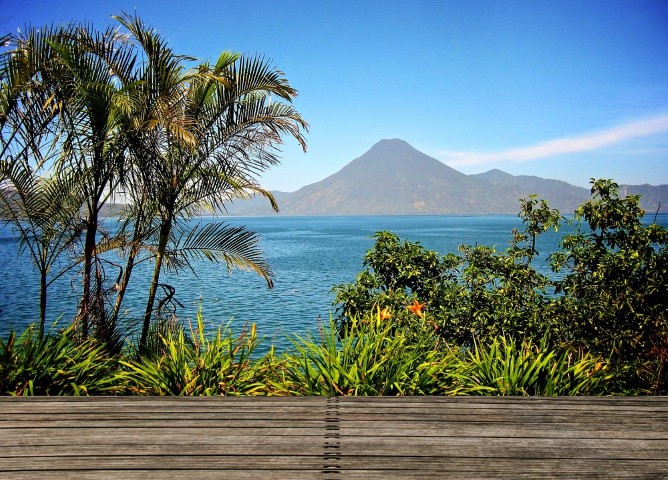 Terrace view over Lake Atitlan