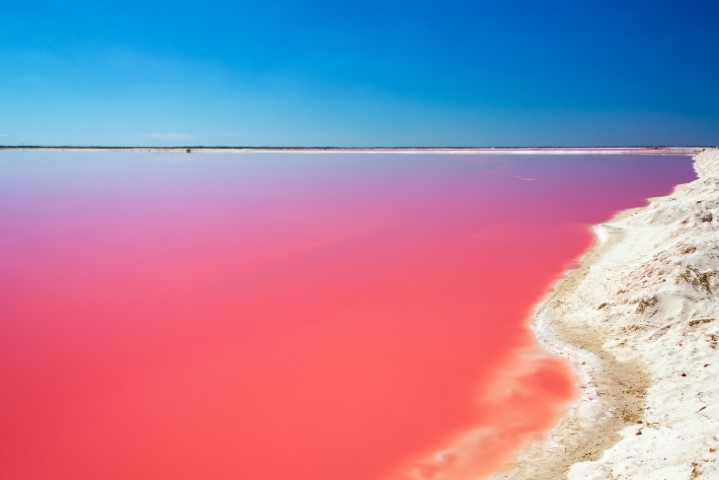 Las Colaradas salt lake in Mexico's Yucatan Peninsula