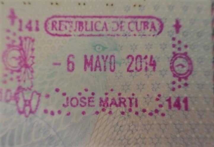 Cuba visa stamp