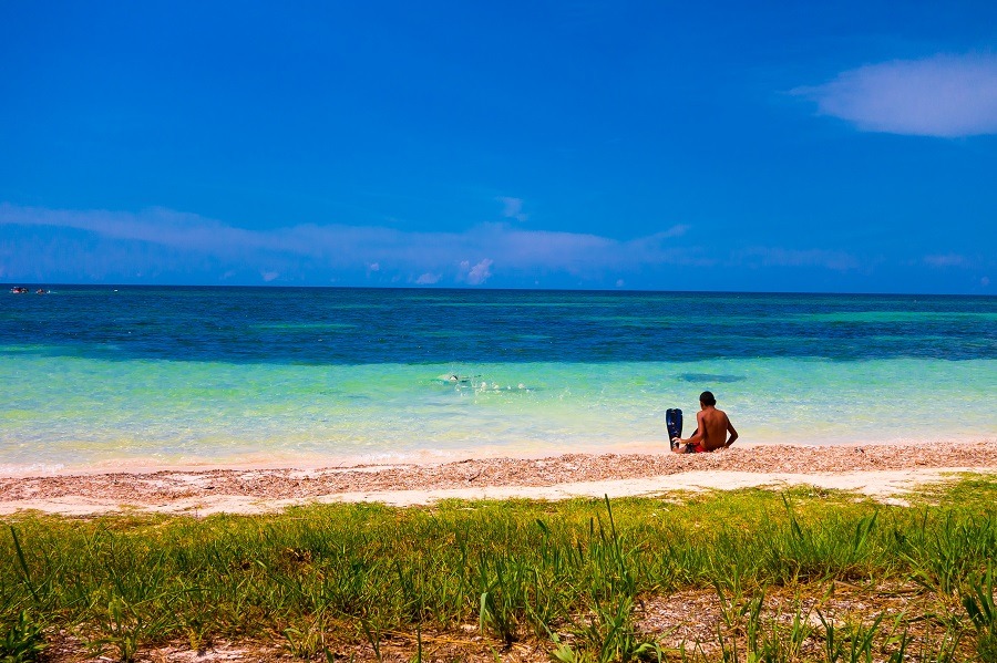 Boy on the beach at Cayo Jutias