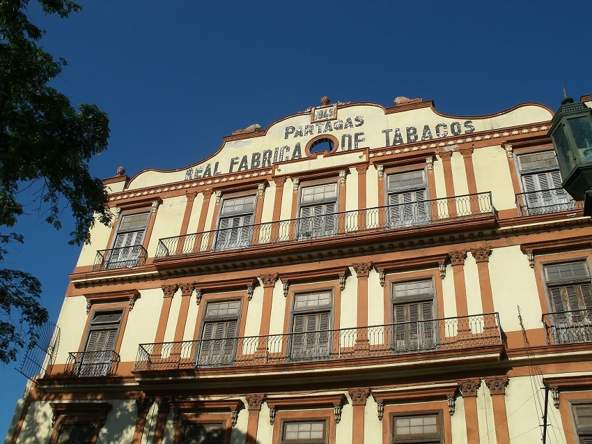 Exterior of the Partagas Cigar factory in Havana