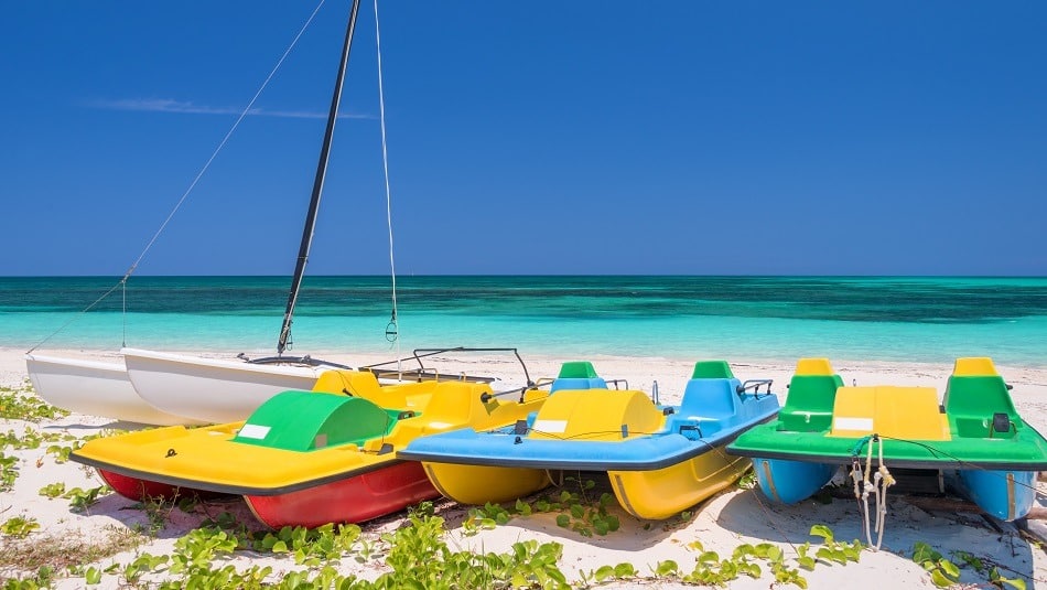 Pedal boats on Cayo Levisa