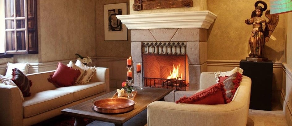 Fireplace at San Rafael hotel