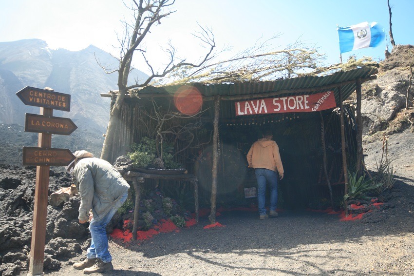 Lava shop on Pacaya volcano