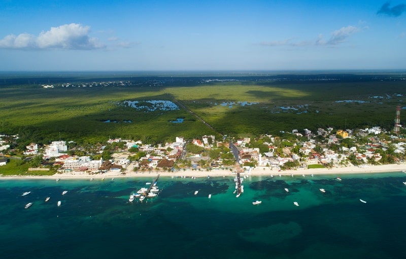 Aerial view of Puerto Morelos