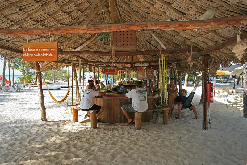 Palapa Bar on isla Mujeres in Mexico