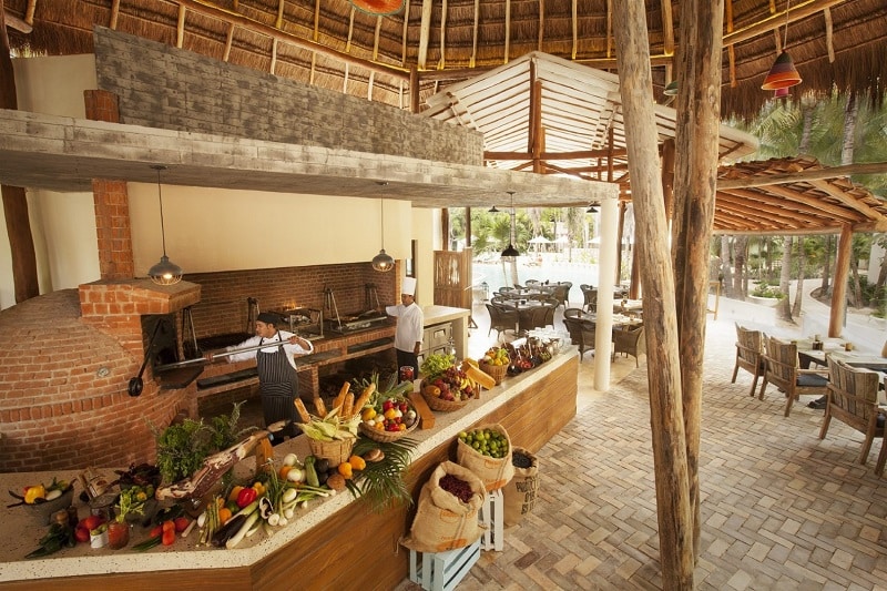 Palapa restaurant at Mahekal Beach Resort in Playa del Carmen