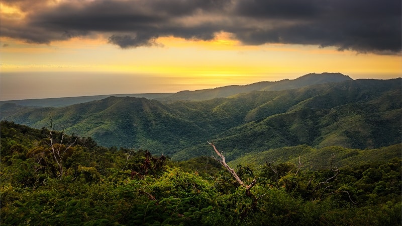 Sunset over the Escambray Mountains