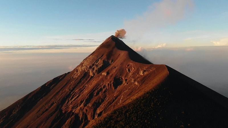 View of Fuego volcano from Acatenango