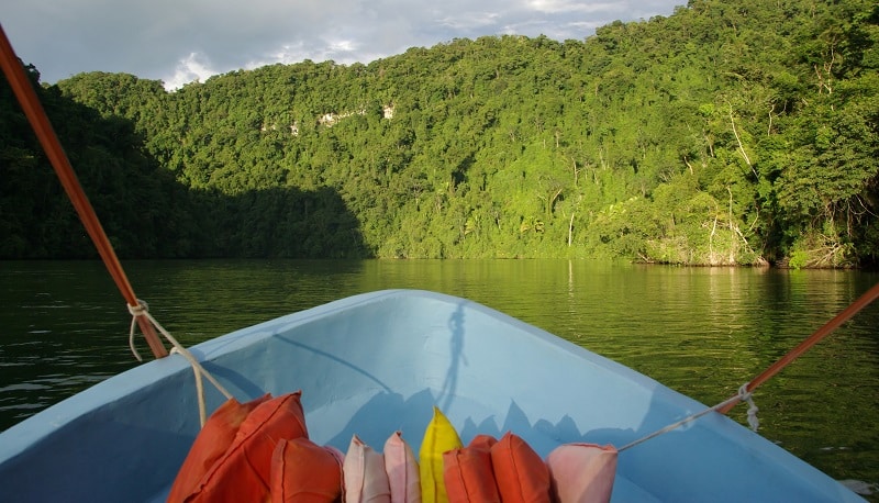 Boat on the Rio Dulce in Guatemala