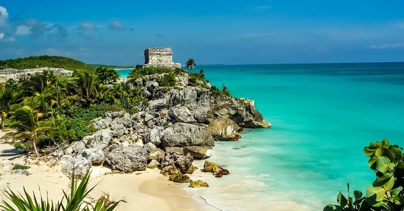 Ancient temple overlooking the Caribbean