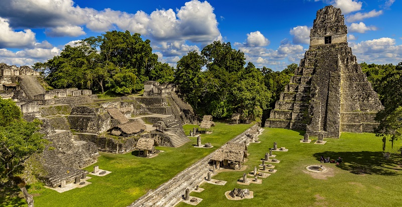 The main plaza at Tikal in Guatemala, part of the Ruta Maya