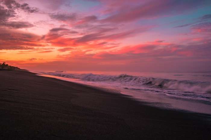 Sunset at Monterrico beach in Guatemala