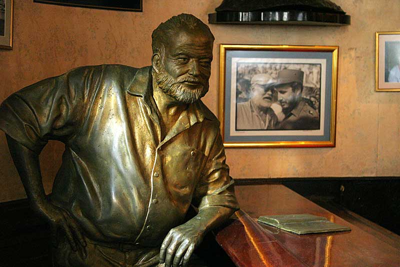 Bronze statue of Ernest Hemingway