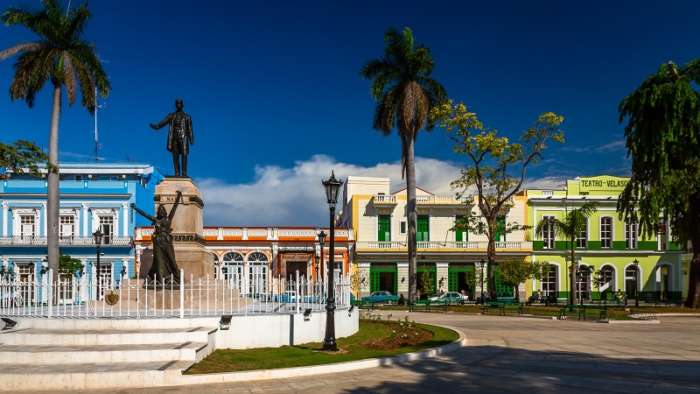 The main plaza in Matanzas, Cuba