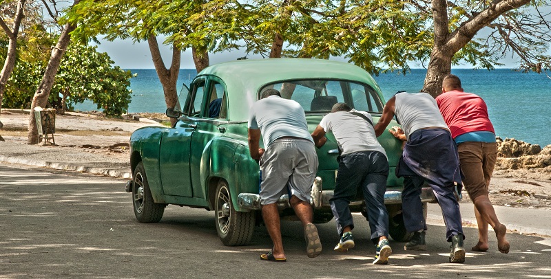 Broken down old car in Cuba