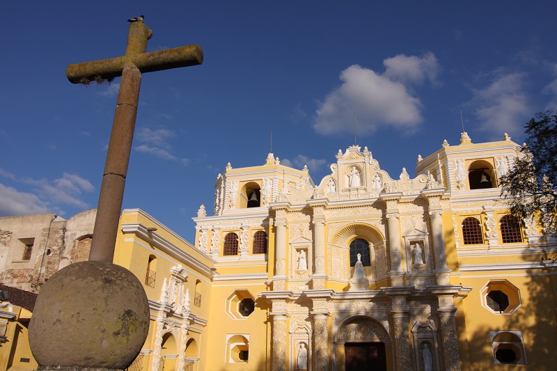 Exterior of Iglesia De La Merced in Antigua, Guatemala