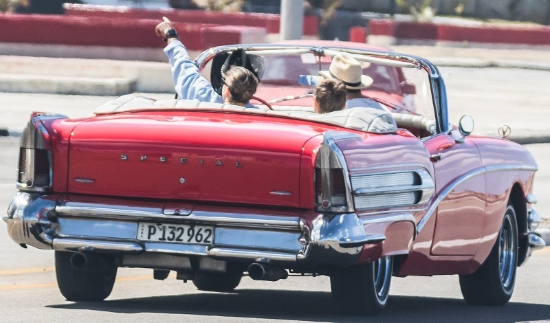 A vintage car ride in Havana, Cuba