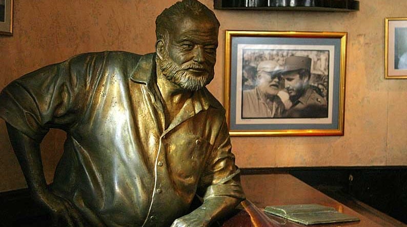 Statue of Ernest Hemingway at El Floridita bar