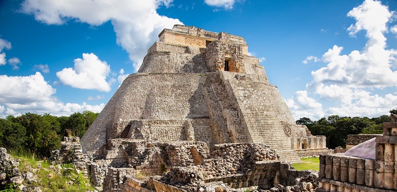 Ancient pyramid at Uxmal, Mexico