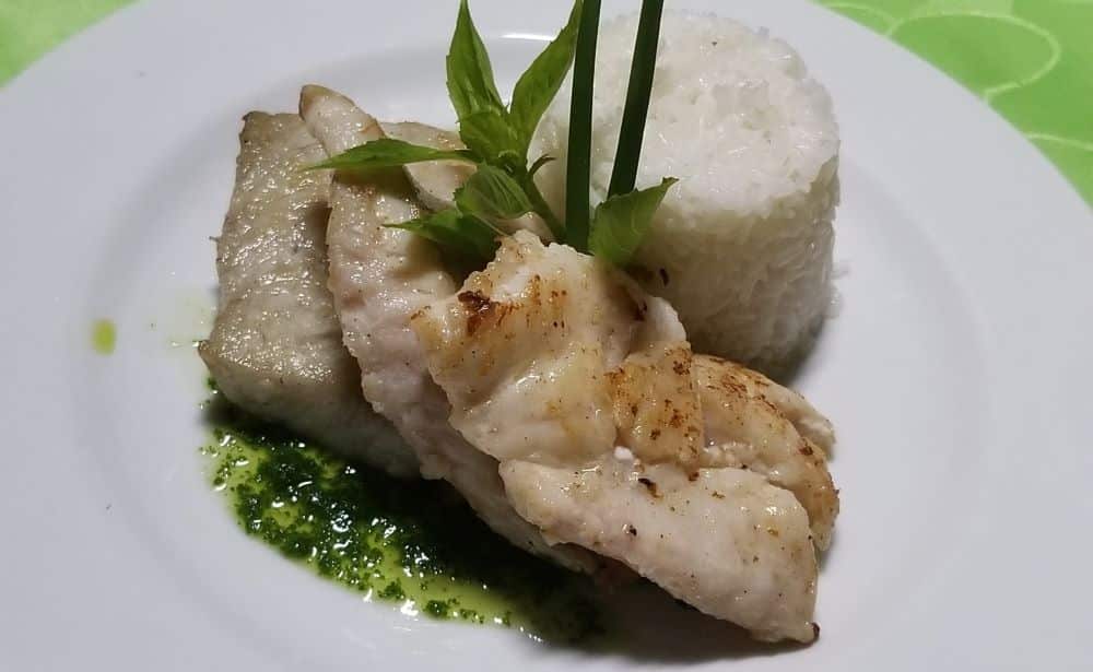 Fish dinner at a casa particular in Trinidad, Cuba