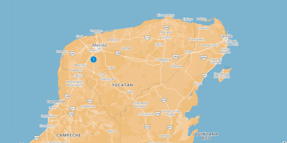 Hacienda Yaxcopoil Map