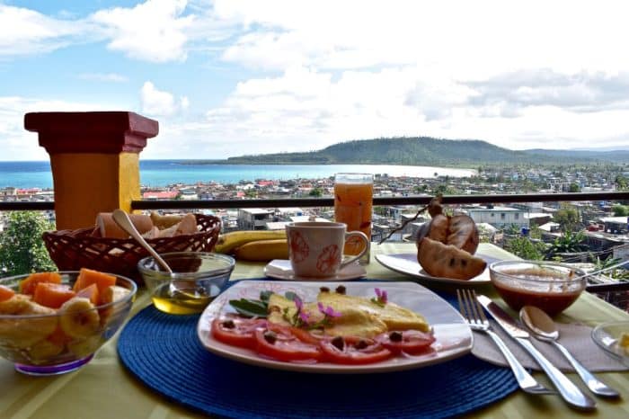 Breakfast at Villa Paradiso overlooking Baracoa town