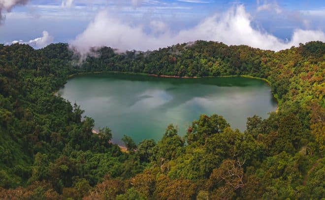 Crater lake of Volcan Chicabal in Guatemala